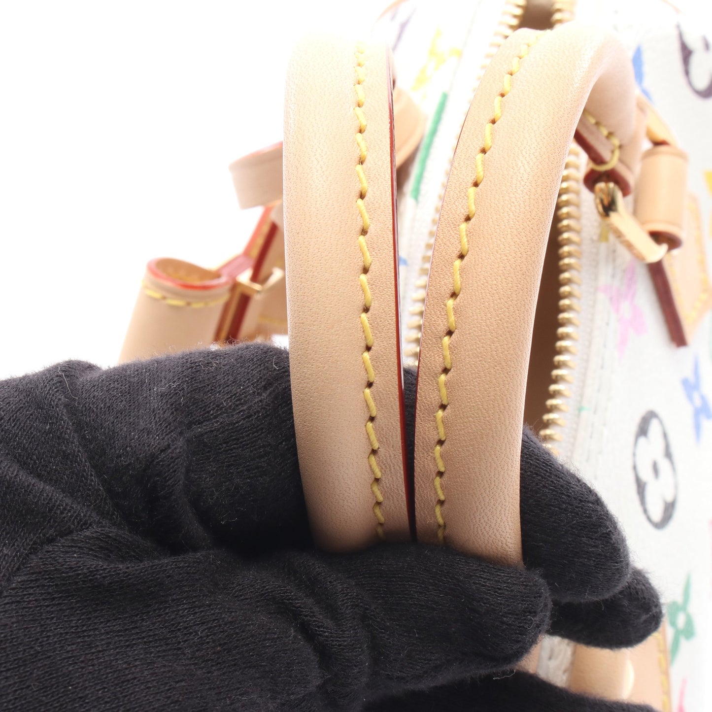 LV × TM ナノ スピーディ モノグラムマルチカラー ハンドバッグ PVC レザー ホワイト 2WAY ルイヴィトン バッグ LOUIS VUITTON