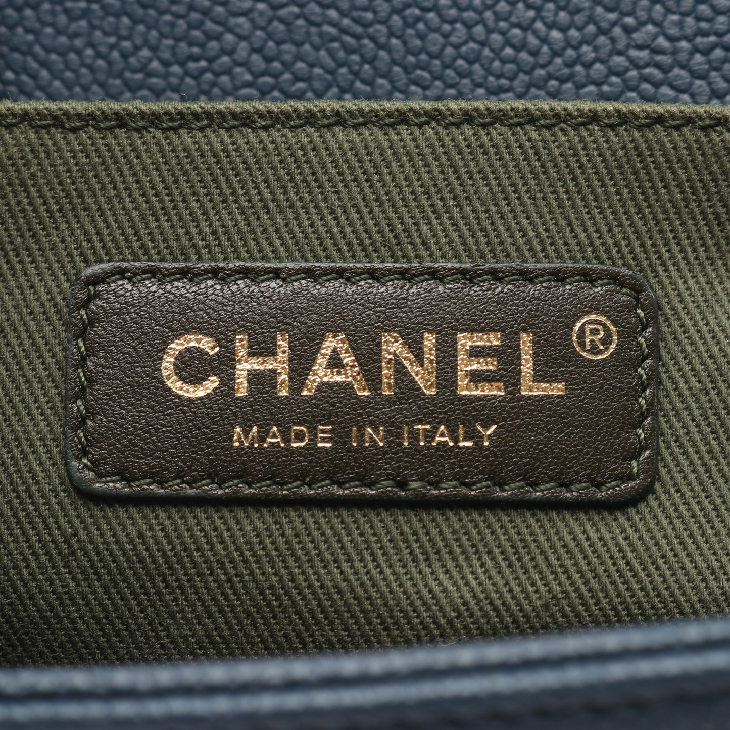 ボーイシャネル チェーンショルダーバッグ キャビアスキン ブルーグリーン ゴールド金具 シャネル バッグ CHANEL