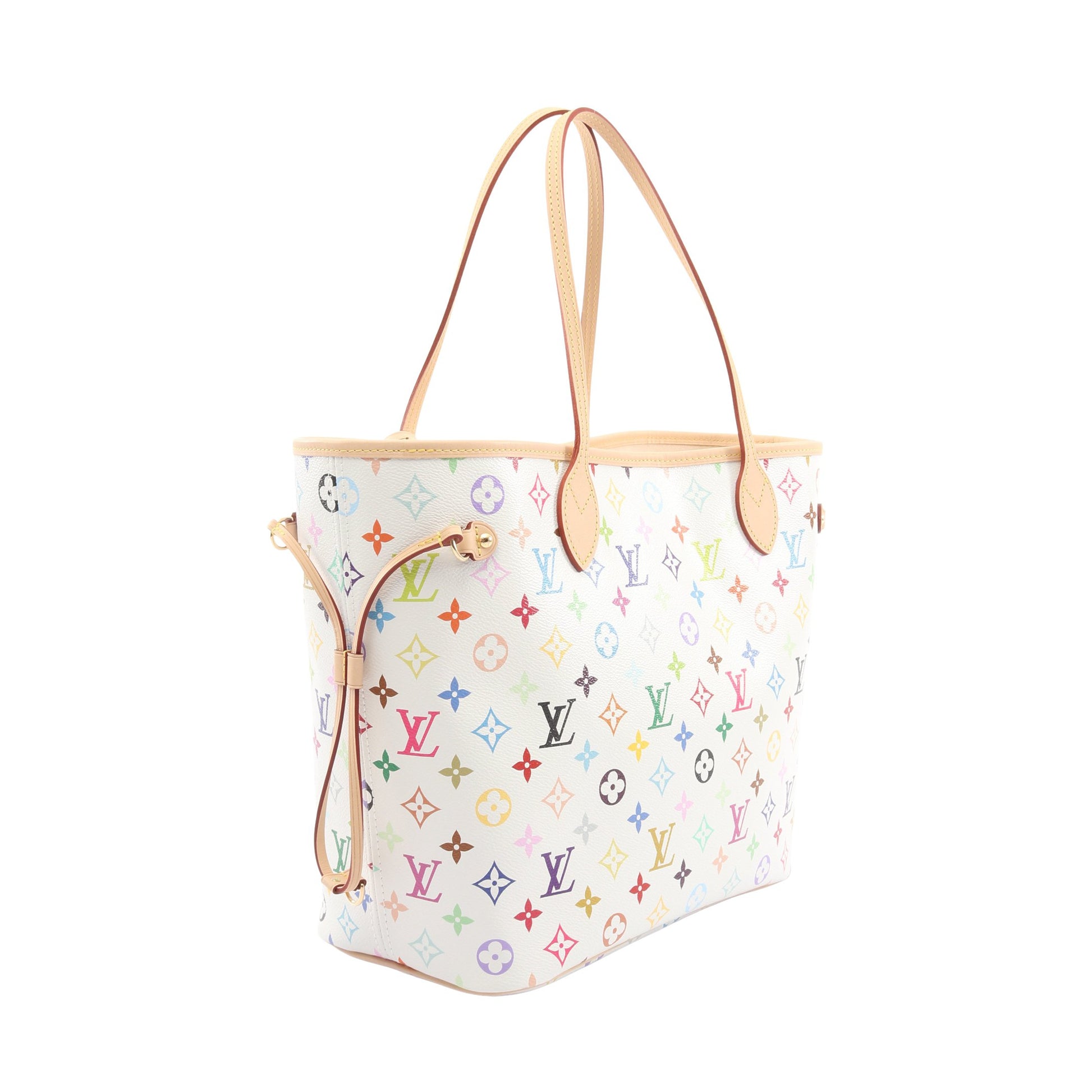 LV × TM ネヴァーフルMM モノグラムマルチカラー ショルダーバッグ トートバッグ PVC レザー ホワイト ルイヴィトン バッグ LOUIS VUITTON