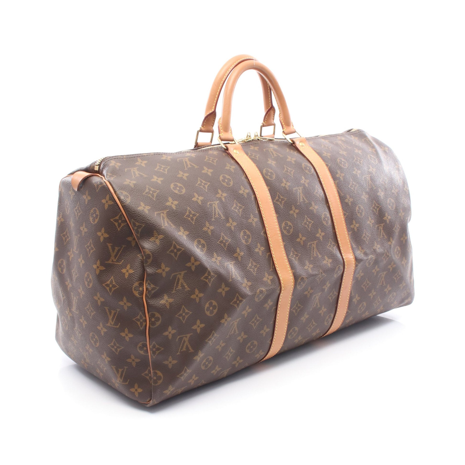 キーポル55 モノグラム ボストンバッグ PVC レザー ブラウン ルイヴィトン バッグ LOUIS VUITTON
