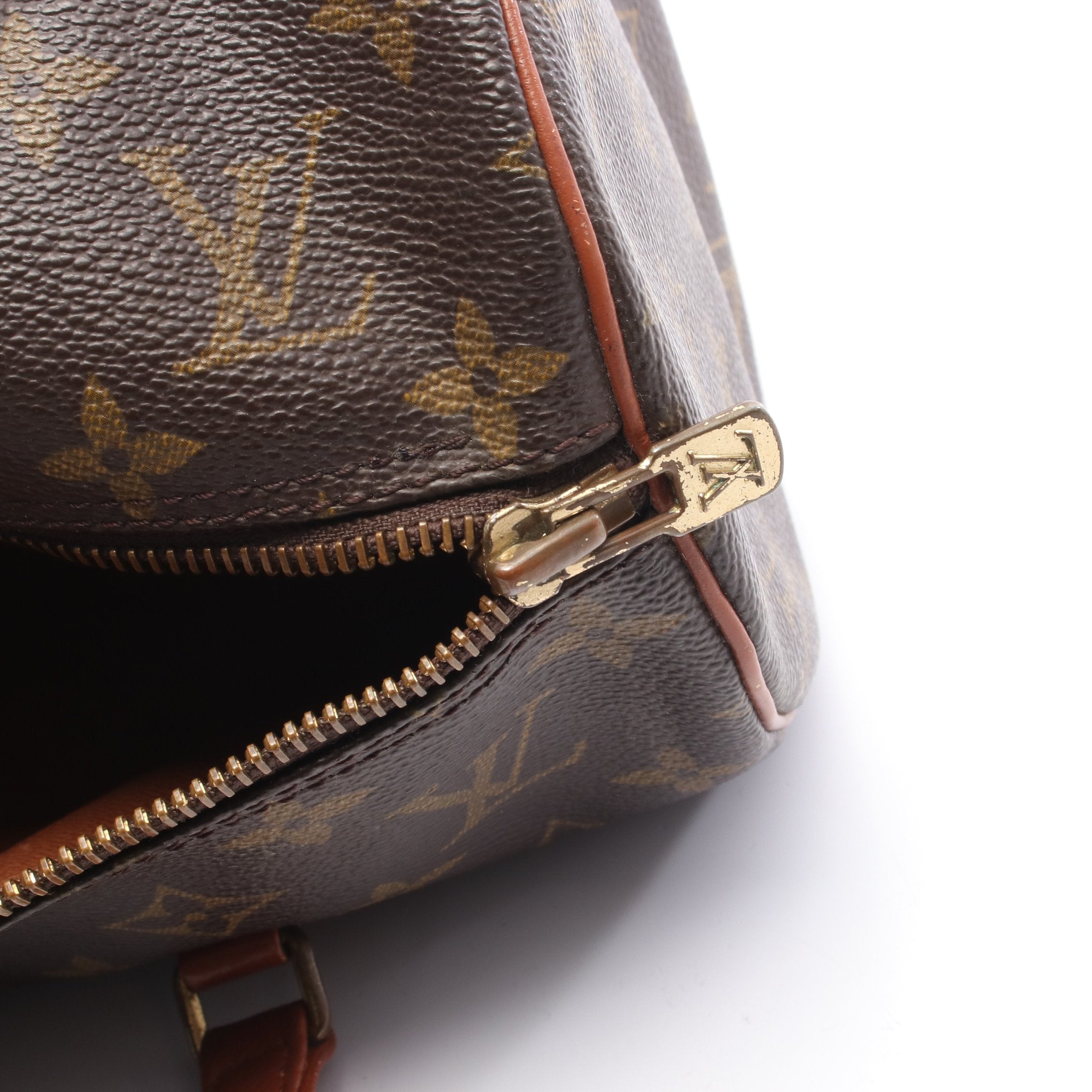 パピヨン30 モノグラム 旧型 ハンドバッグ PVC レザー ブラウン ルイ