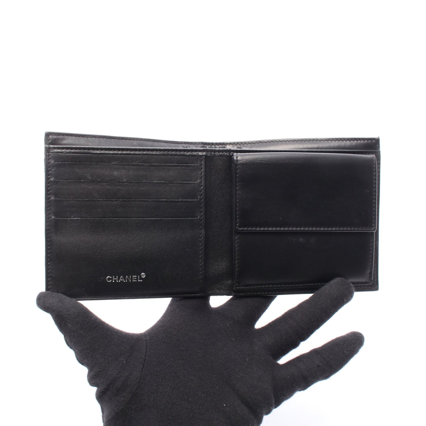 ニュートラベルライン 二つ折り財布 ナイロンキャンバス レザー ブラック シャネル 財布・小物 CHANEL