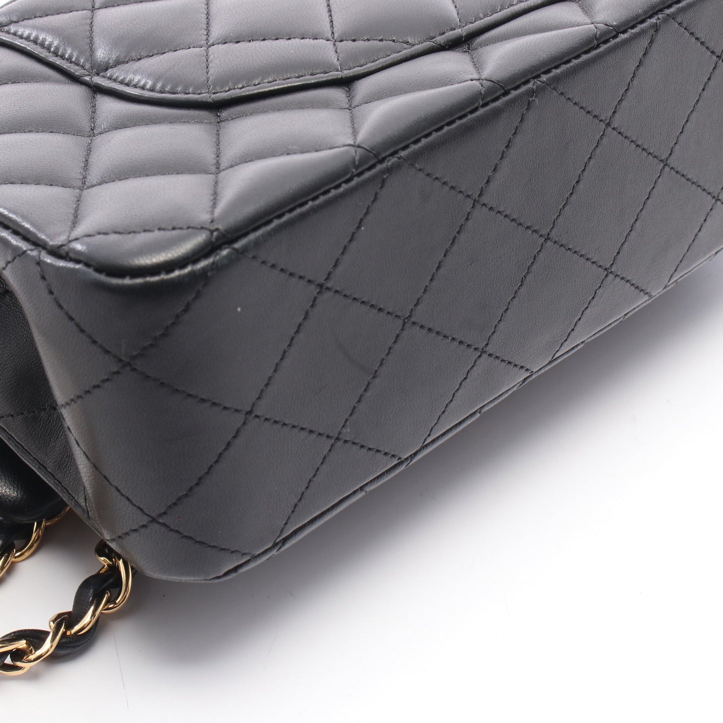 マトラッセ Wフラップ Wチェーンショルダーバッグ ラムスキン ブラック ゴールド金具 シャネル バッグ CHANEL