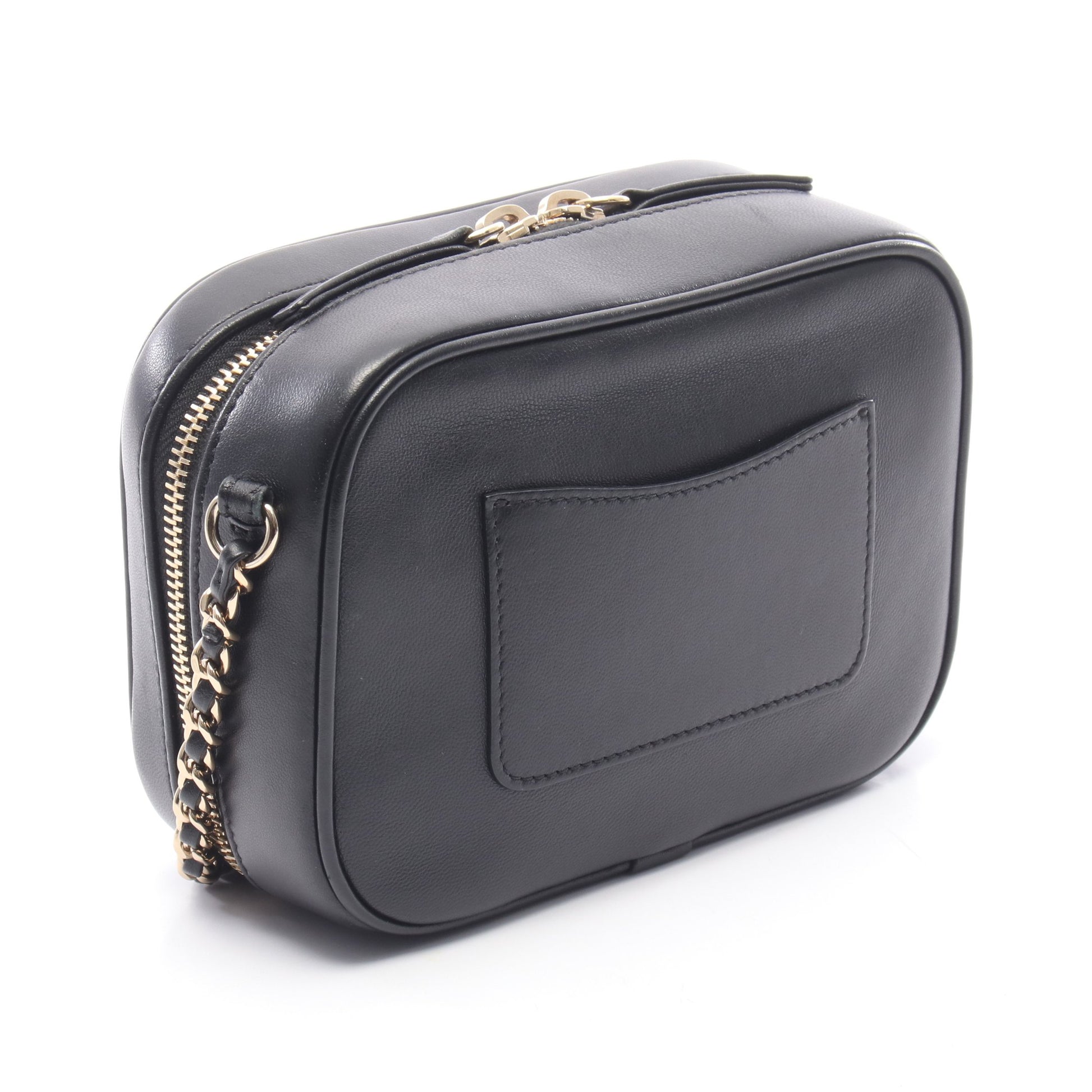 ココマーク チェーンショルダーバッグ レザー ブラック ゴールド金具 シャネル バッグ CHANEL
