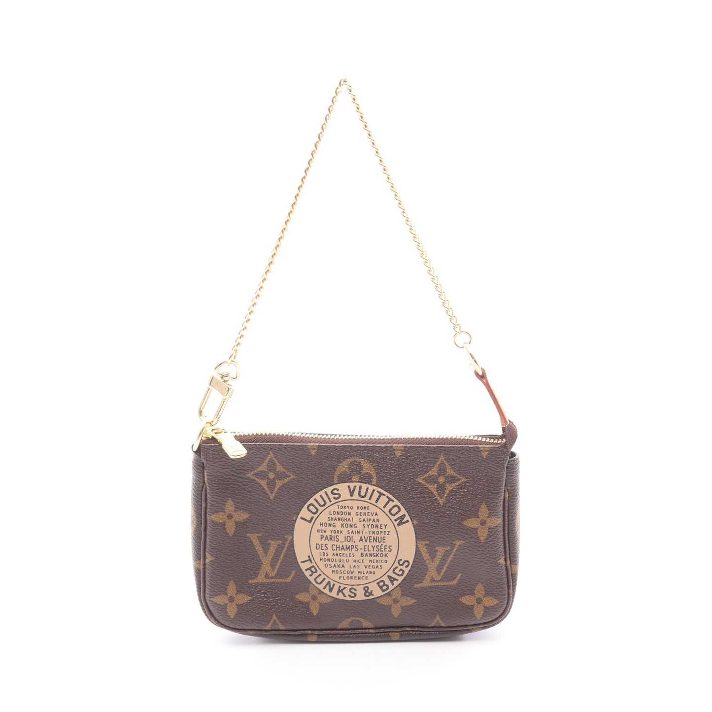 ミニポシェット アクセソワール モノグラム T&B チェーンハンドバッグ PVC レザー ブラウン ルイヴィトン バッグ LOUIS VUITTON