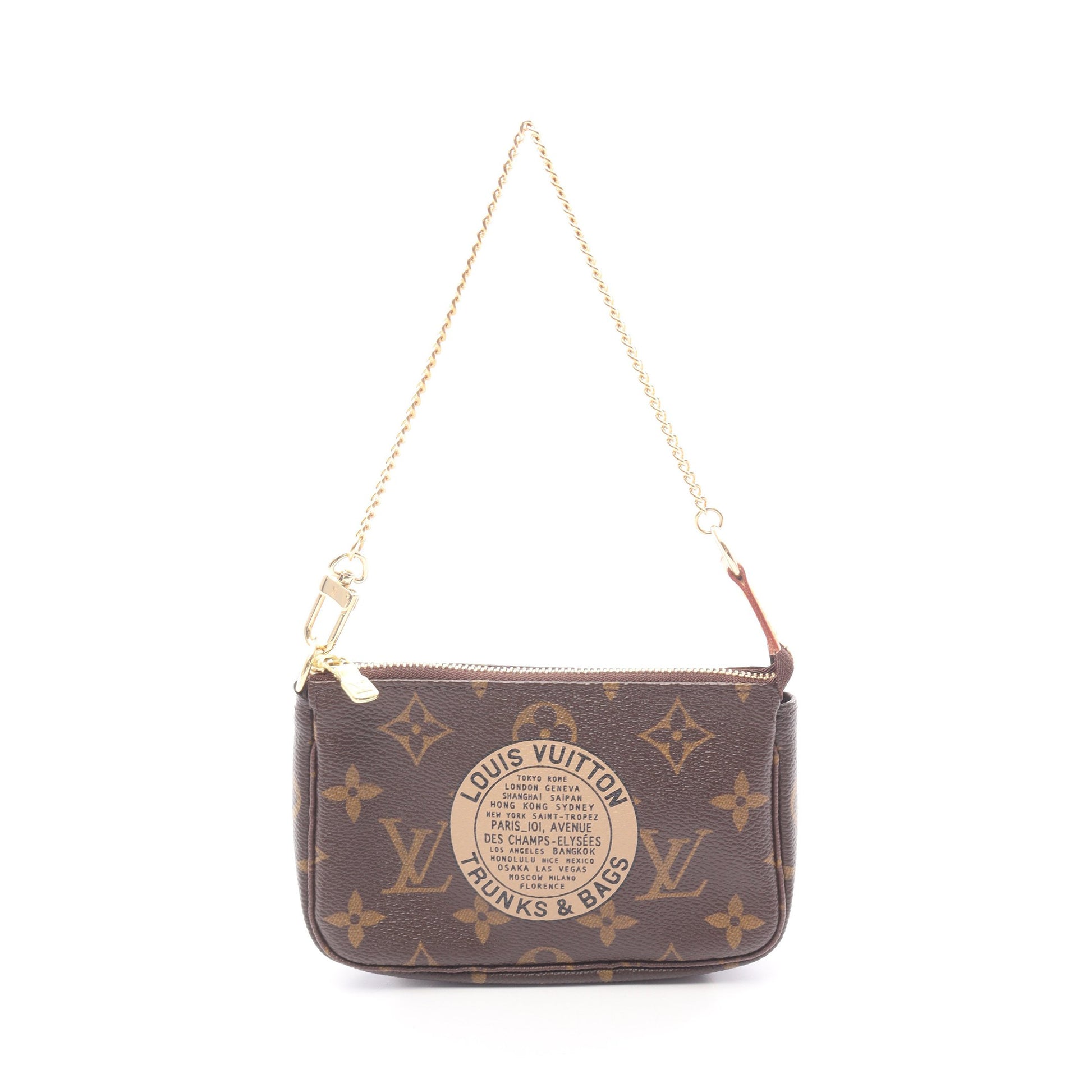ミニポシェット アクセソワール モノグラム T&B チェーンハンドバッグ PVC レザー ブラウン ルイヴィトン バッグ LOUIS VUITTON