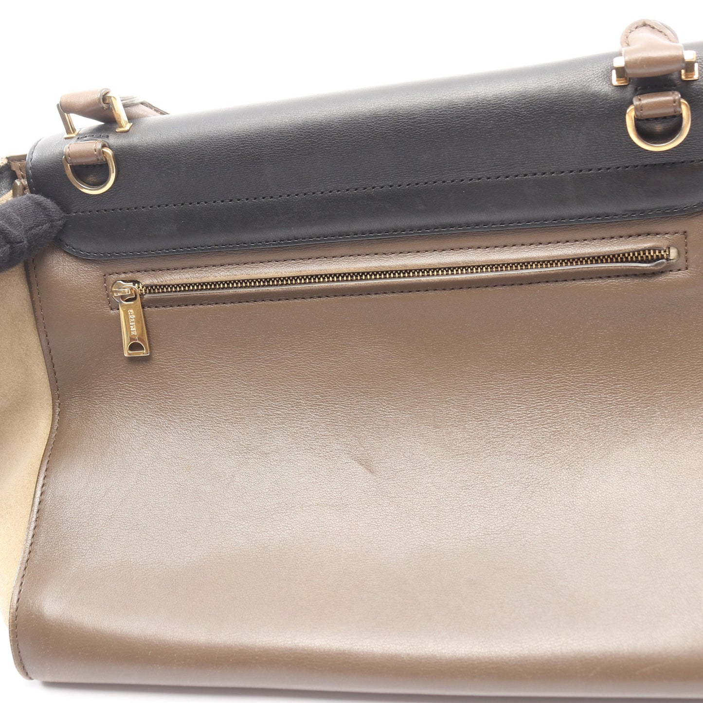 トラペーズ ミディアム ハンドバッグ レザー スエード グレーブラウン ブラック カーキブラウン 2WAY セリーヌ バッグ CELINE