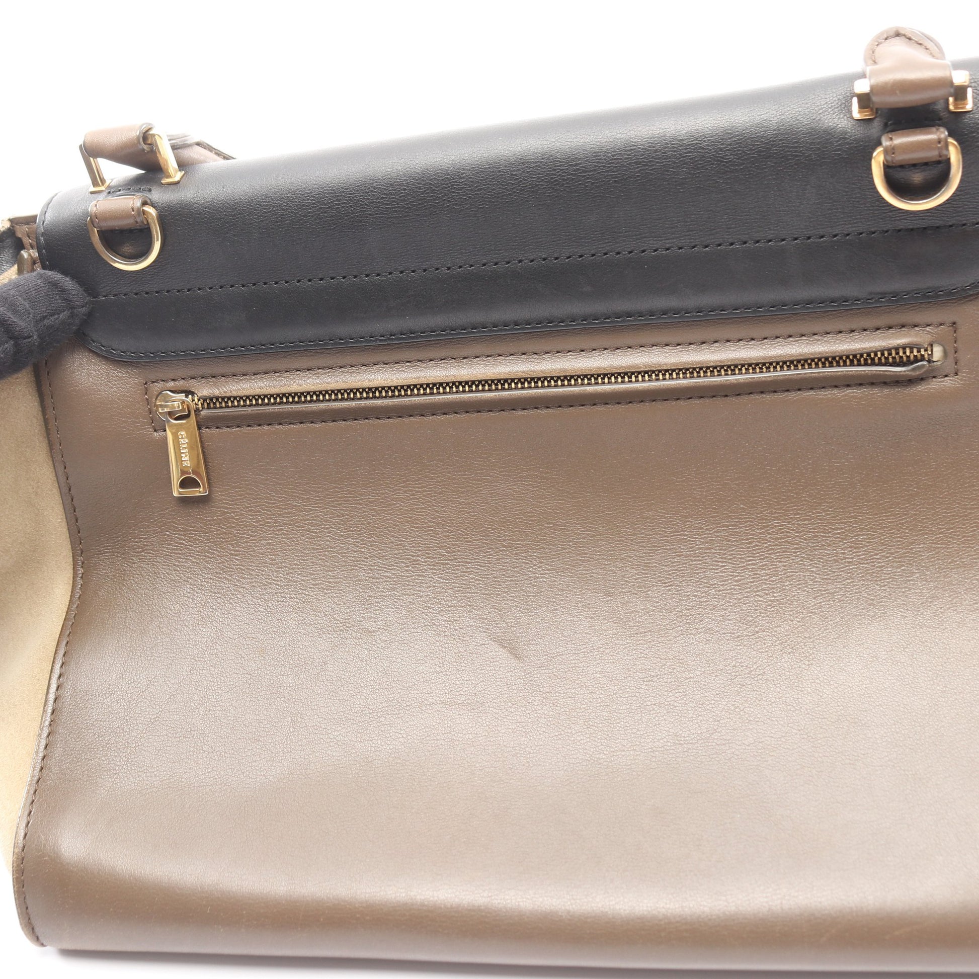 トラペーズ ミディアム ハンドバッグ レザー スエード グレーブラウン ブラック カーキブラウン 2WAY セリーヌ バッグ CELINE