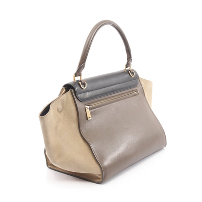 トラペーズ ミディアム ハンドバッグ レザー スエード グレーブラウン ブラック カーキブラウン 2WAY セリーヌ バッグ CELINE