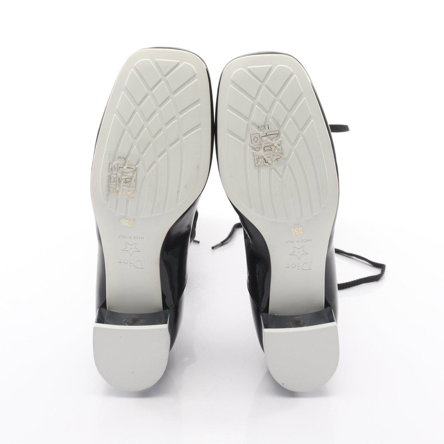 レースアップ ブーツ エナメルレザー ブラック クリスチャンディオール シューズ Christian Dior