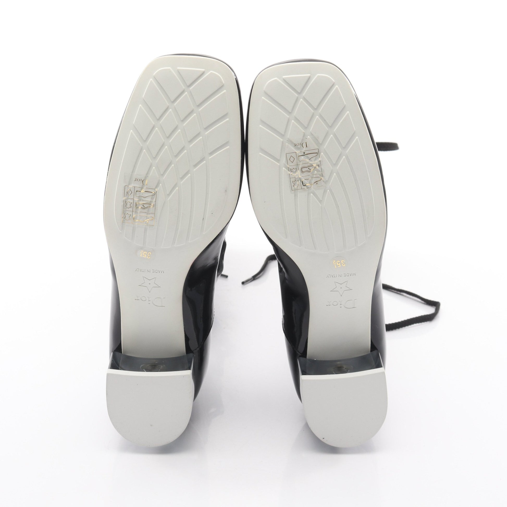 レースアップ ブーツ エナメルレザー ブラック クリスチャンディオール シューズ Christian Dior