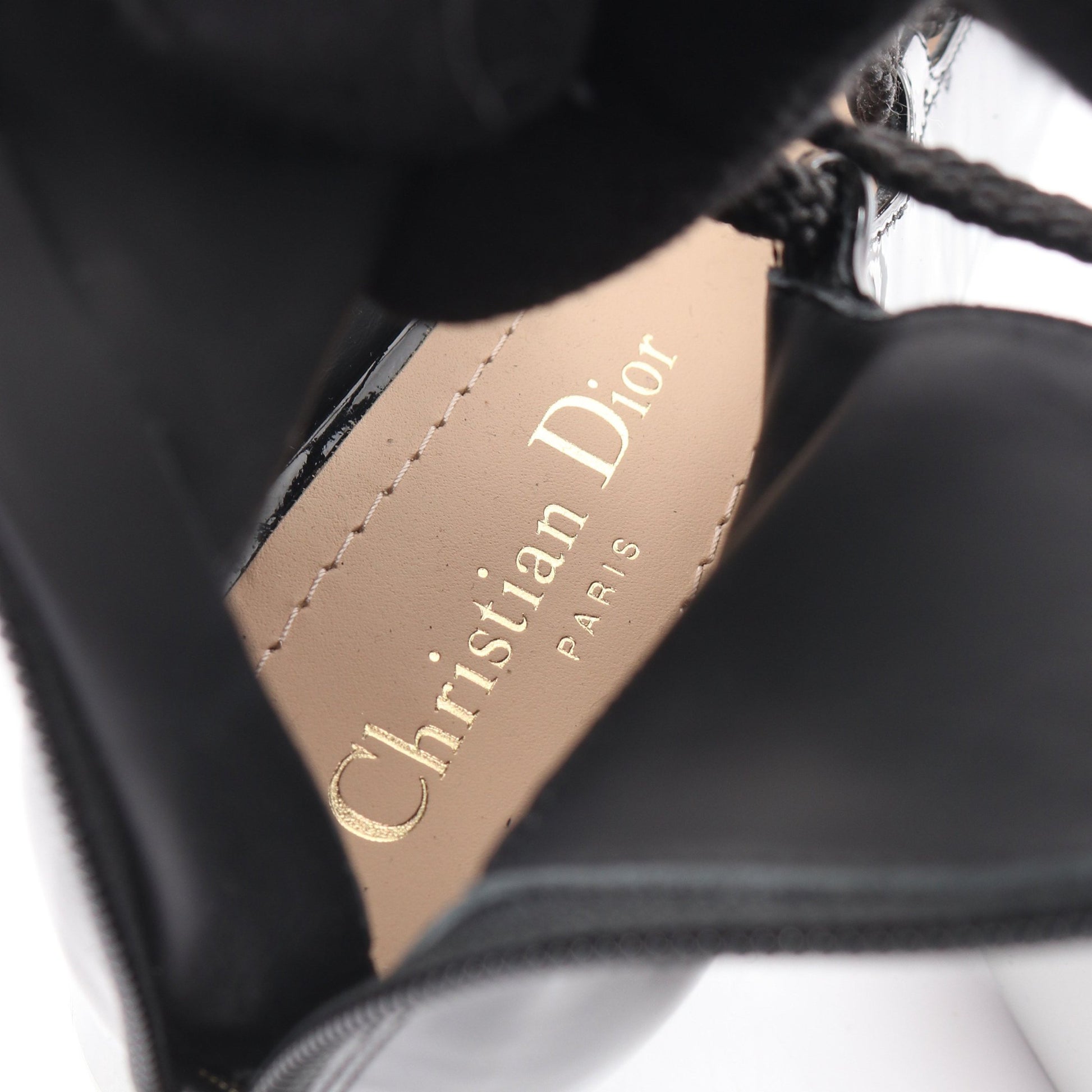 レースアップ ブーツ エナメルレザー ブラック クリスチャンディオール シューズ Christian Dior