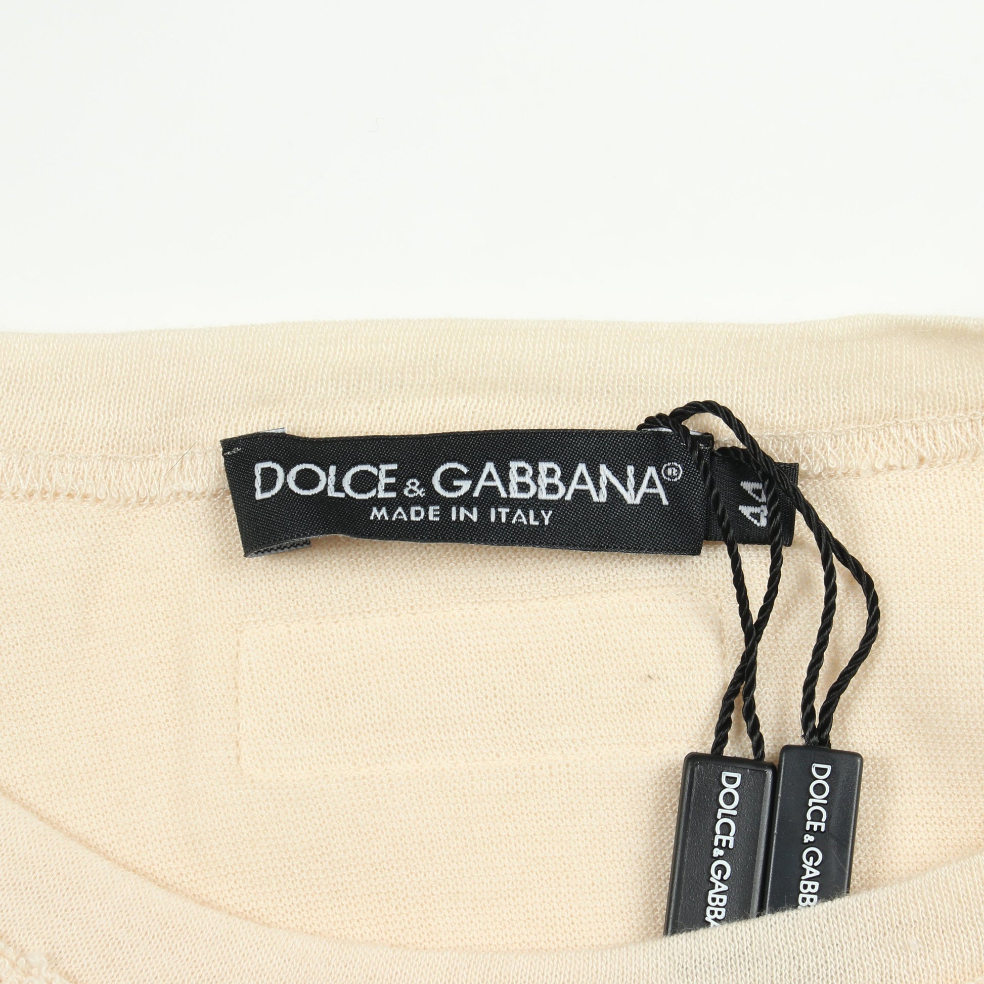 ニット クルーネック コットン カシミヤ アイボリー ドルチェアンドガッバーナ トップス DOLCE&GABBANA
