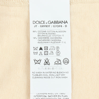 ニット クルーネック コットン カシミヤ アイボリー ドルチェアンドガッバーナ トップス DOLCE&GABBANA