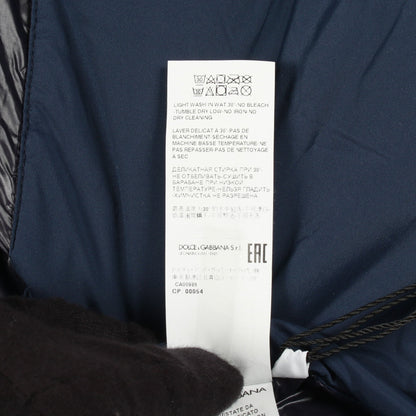 ダウンジャケット ナイロン ネイビー フード付き ドルチェアンドガッバーナ