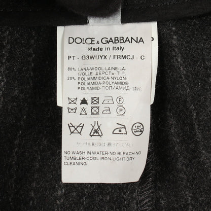 クロップド パンツ ストライプ ウール ダークグレー ドルチェアンドガッバーナ ボトムス DOLCE&GABBANA