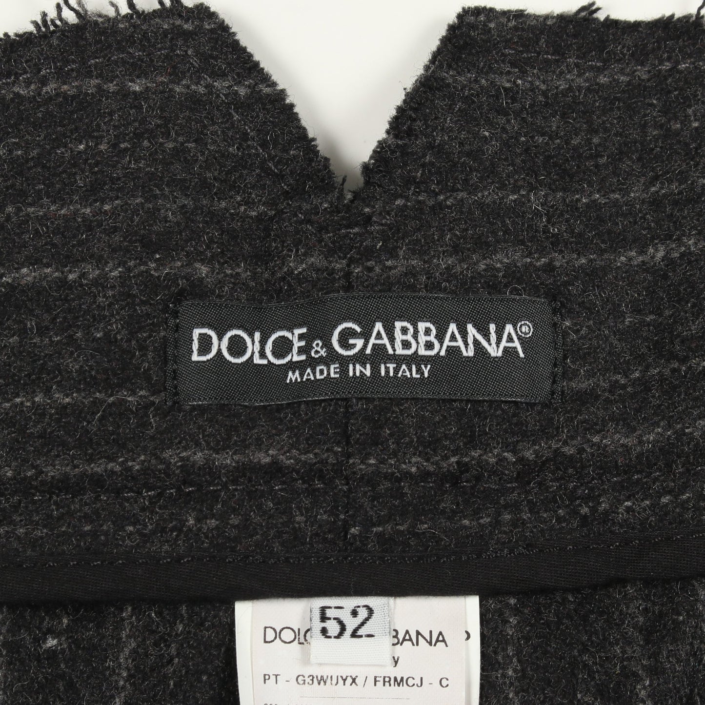 クロップド パンツ ストライプ ウール ダークグレー ドルチェアンドガッバーナ ボトムス DOLCE&GABBANA