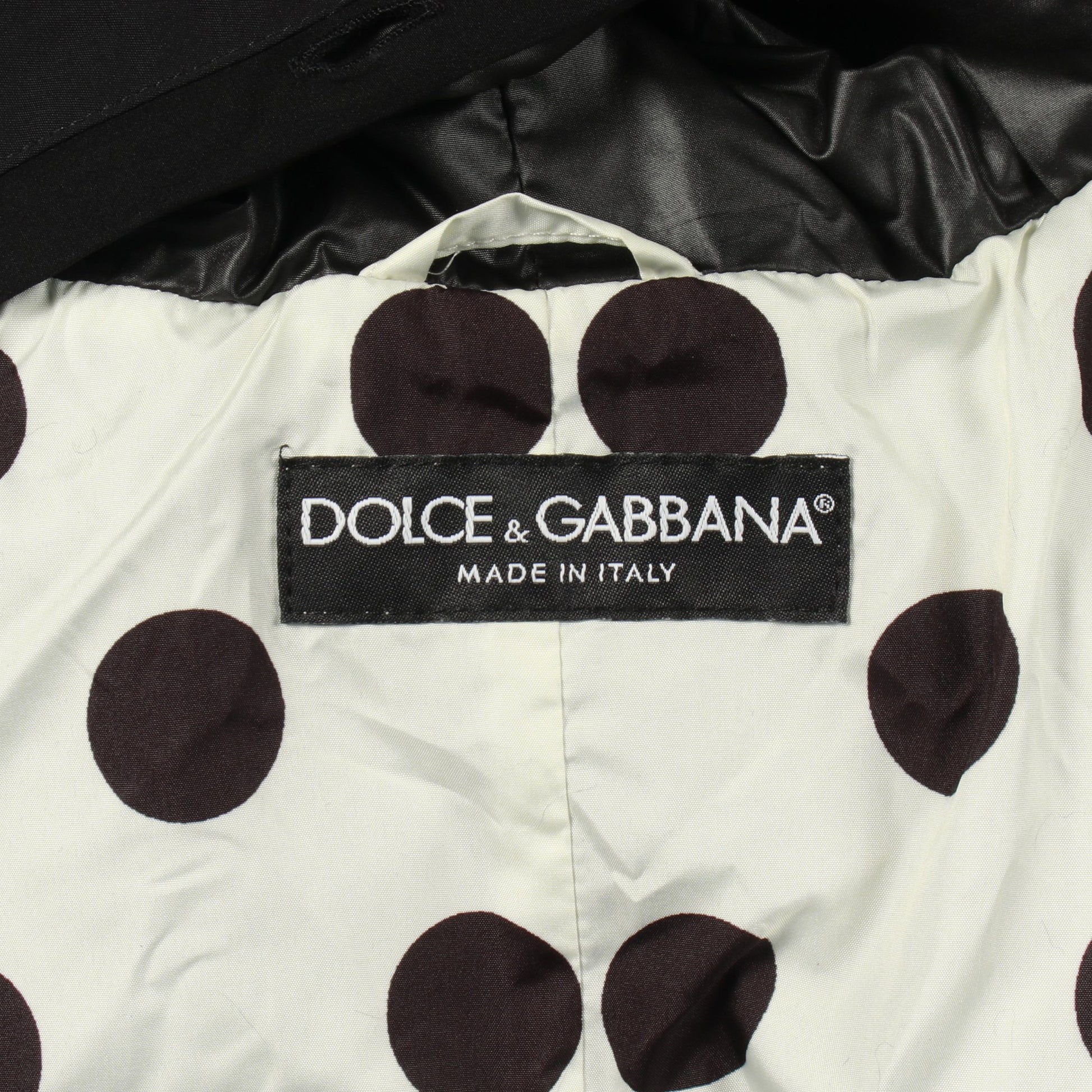 コート ナイロン ブラック フード付き ドルチェアンドガッバーナ アウター DOLCE&GABBANA