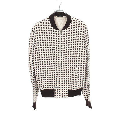 ブルゾン ドット レーヨン コットン シルク オフホワイト ダークブラウン ドルチェアンドガッバーナ アウター DOLCE&GABBANA