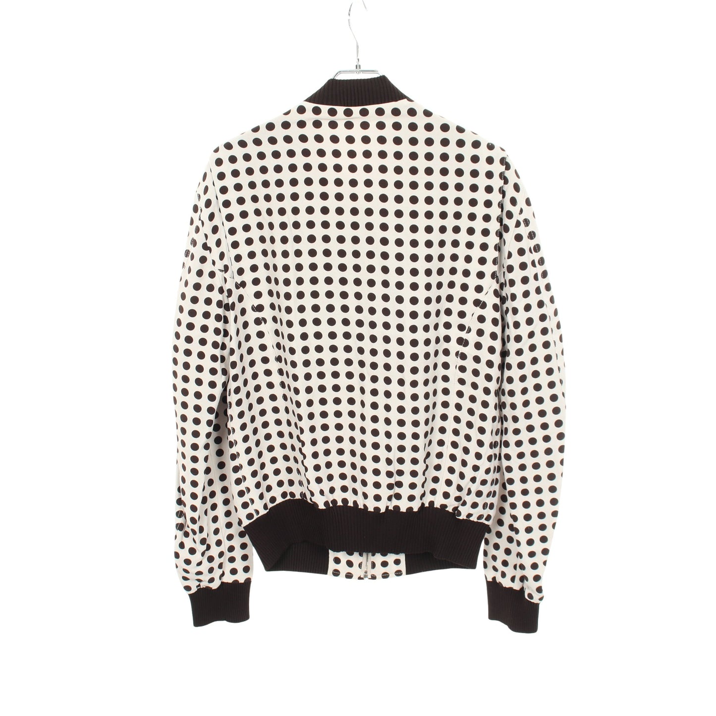 ブルゾン ドット レーヨン コットン シルク オフホワイト ダークブラウン ドルチェアンドガッバーナ アウター DOLCE&GABBANA