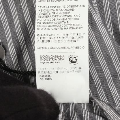 シャツ ジャケット スタンドカラー ストライプ コットン グレー ドルチェアンドガッバーナ アウター DOLCE&GABBANA