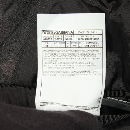 テーラードジャケット 花柄 レーヨン ブラック ドルチェアンドガッバーナ アウター DOLCE&GABBANA