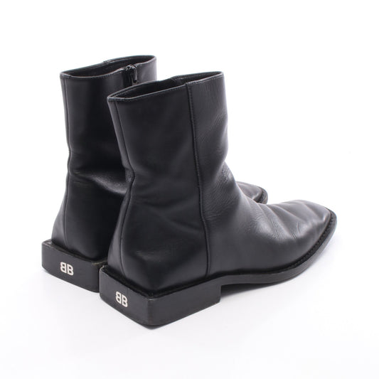 スクエア ブーツ レザー ブラック バレンシアガ
