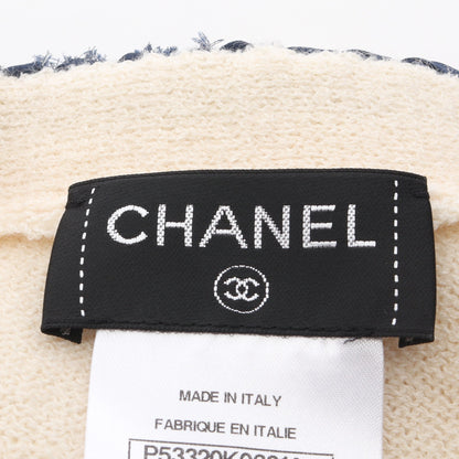 ココマークボタン ニットワンピース 半袖 ウール オフホワイト ネイビー シャネル ワンピース CHANEL