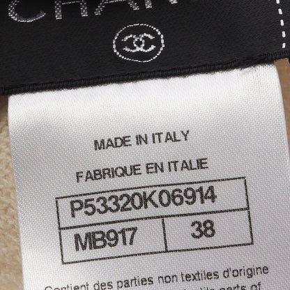 ココマークボタン ニットワンピース 半袖 ウール オフホワイト ネイビー シャネル ワンピース CHANEL