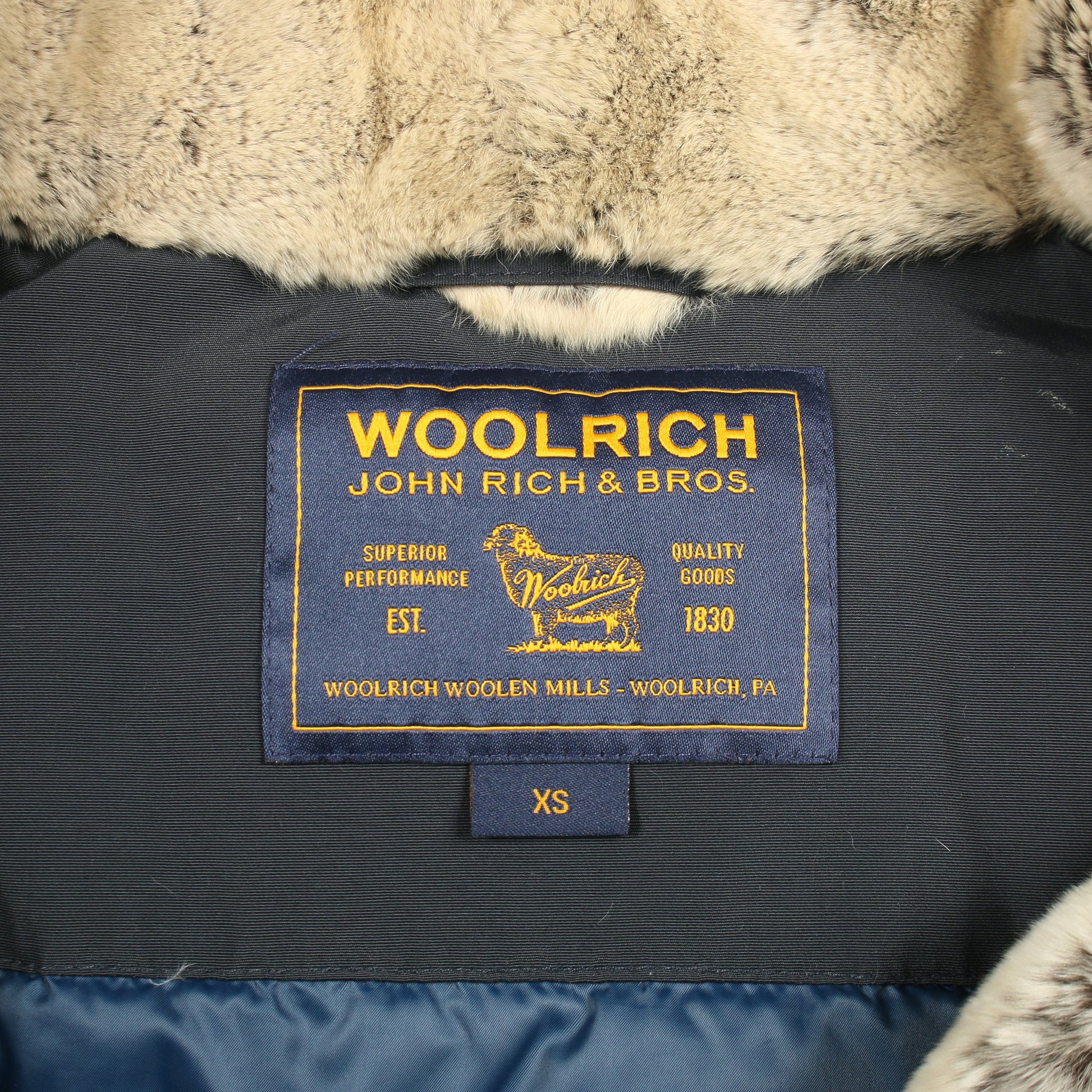 ダウンコート コットン ラビットファー ネイビー ウールリッチ アウター WOOLRICH