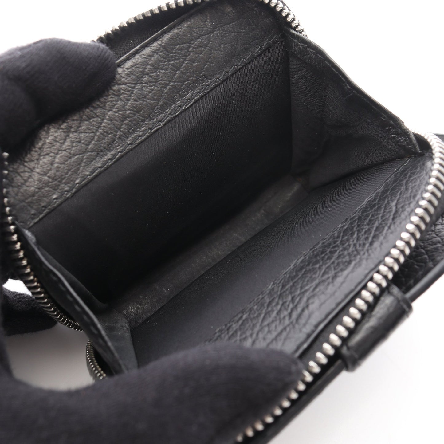 ラウンドファスナー財布 レザー ブラック メゾンマルジェラ11 財布・小物 Maison Margiela 11
