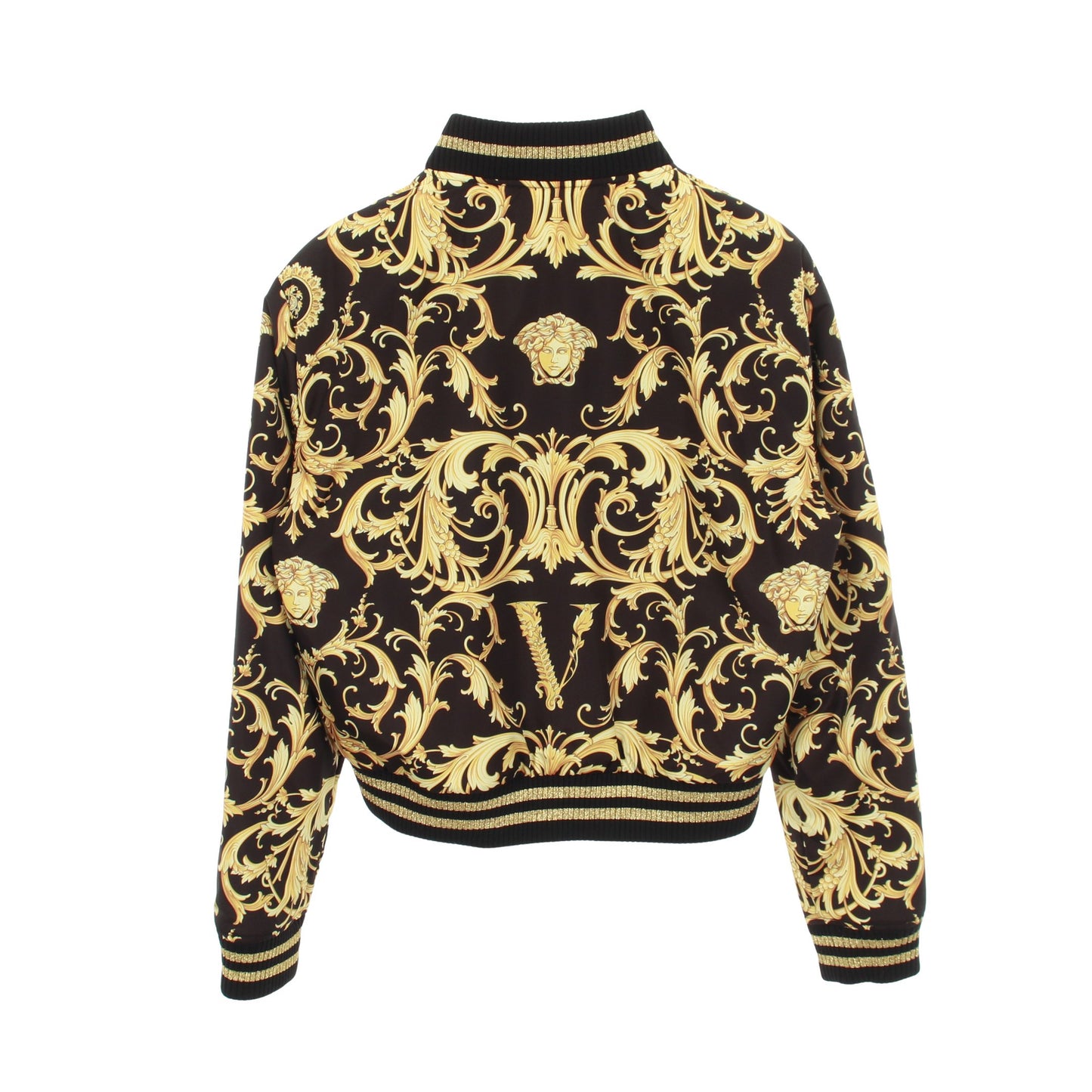 ジップアップ ブルゾン ブラック イエロー リバーシブル 中綿 ヴェルサーチ アウター Versace