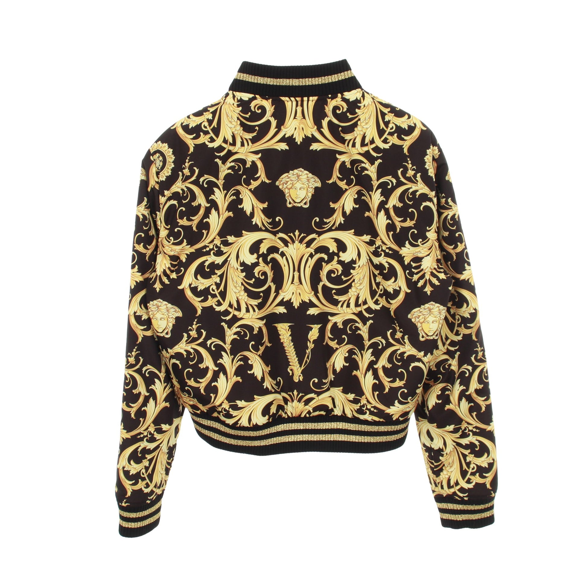ジップアップ ブルゾン ブラック イエロー リバーシブル 中綿 ヴェルサーチ アウター Versace