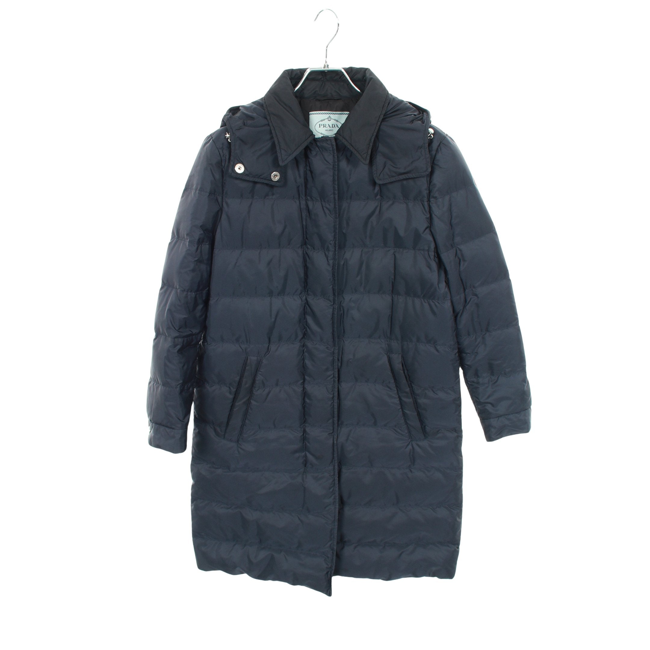 プラダPRADA ダウン レディース ダウンコート ネイビー L XL