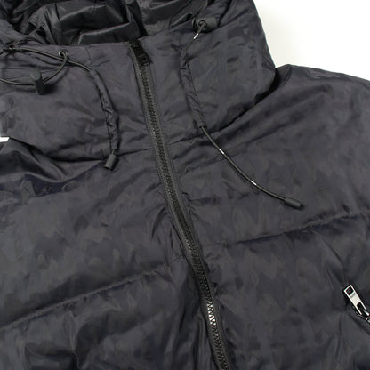 ダウンジャケット 総柄 ナイロン ブラック フード付き エムエスジーエム