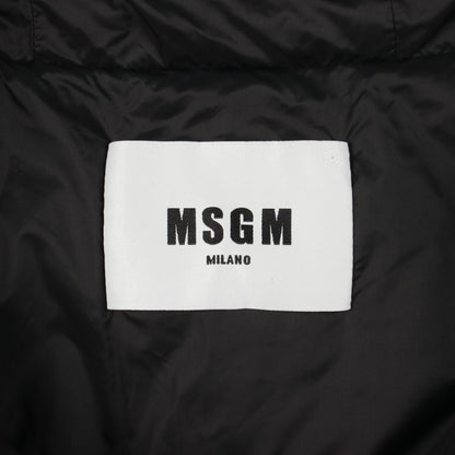 ダウンジャケット 総柄 ナイロン ブラック フード付き エムエスジーエム