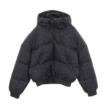 ダウンジャケット 総柄 ナイロン ブラック フード付き エムエスジーエム