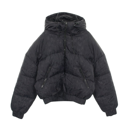 ダウンジャケット 総柄 ナイロン ブラック フード付き エムエスジーエム