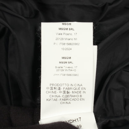 ダウンジャケット 総柄 ナイロン ブラック フード付き エムエスジーエム