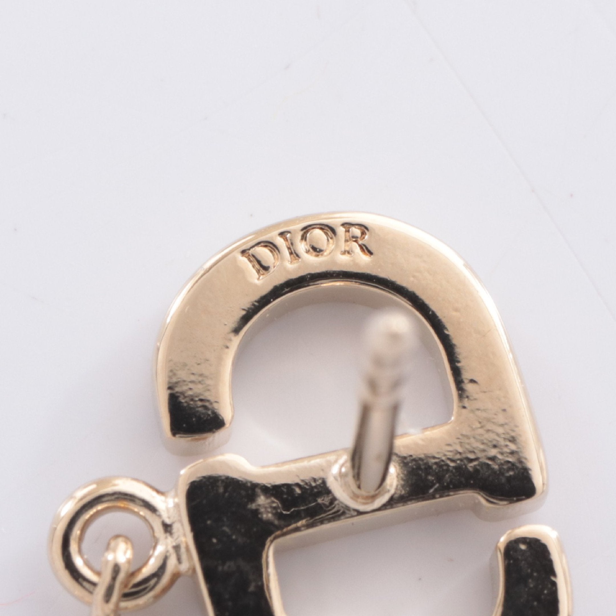 CDロゴ ピアス GP ラインストーン ゴールド クリア クリスチャン