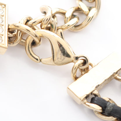ココマーク スター チョーカー GP レザー ラインストーン ゴールド ブラック クリア B23C シャネル アクセサリー CHANEL