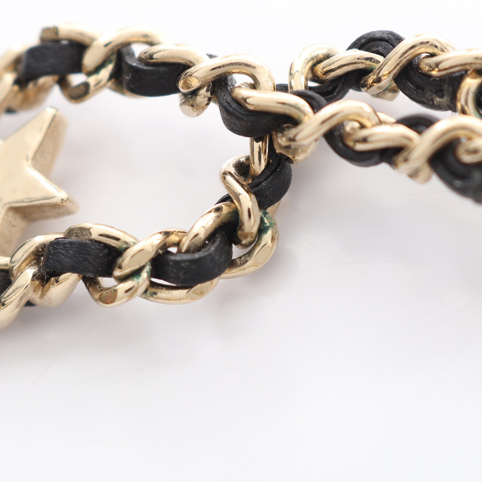 ココマーク スター チョーカー GP レザー ラインストーン ゴールド ブラック クリア B23C シャネル アクセサリー CHANEL