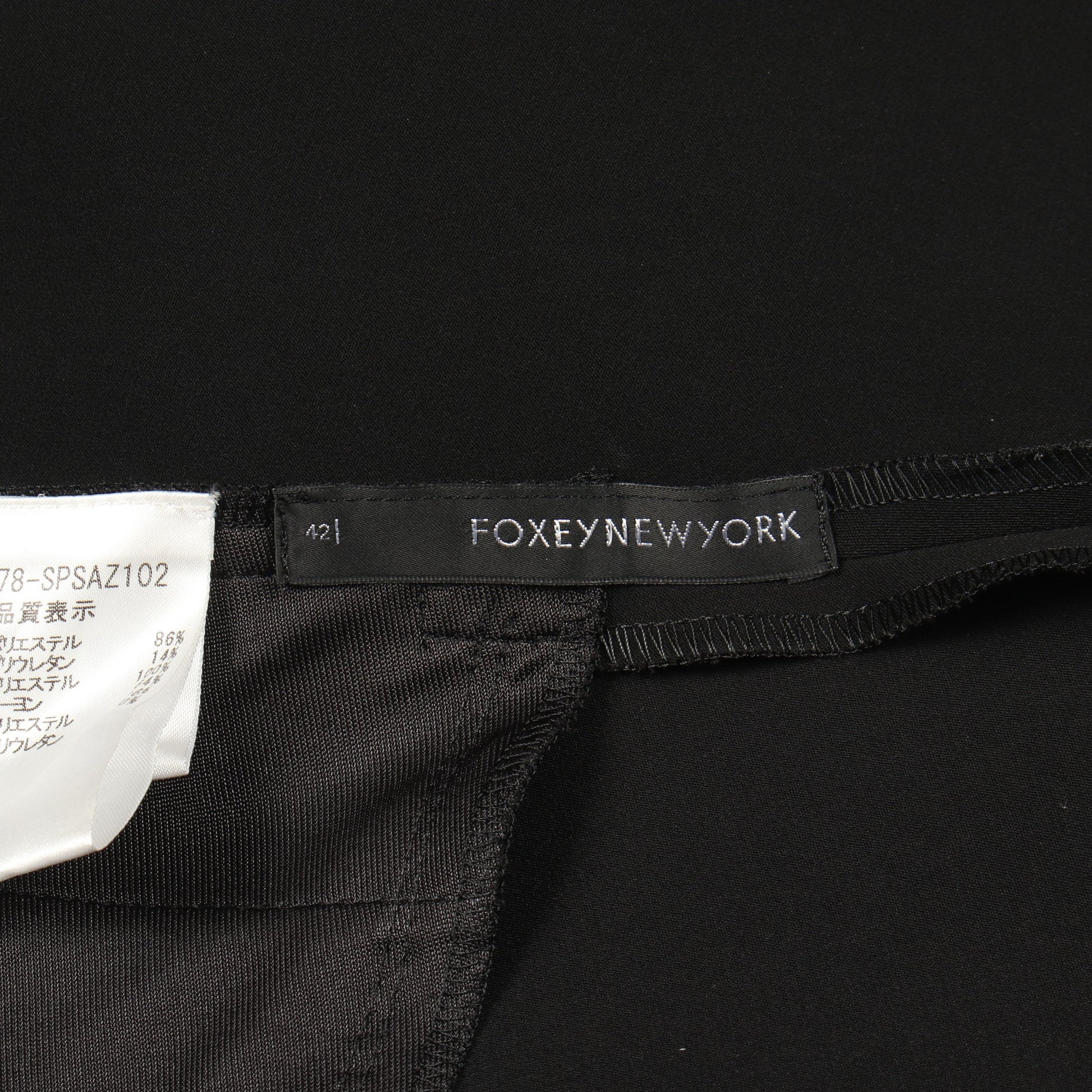 ワンピース ブラック 袖シフォン切替 フォクシーニューヨーク ワンピース FOXEY NEW YORK