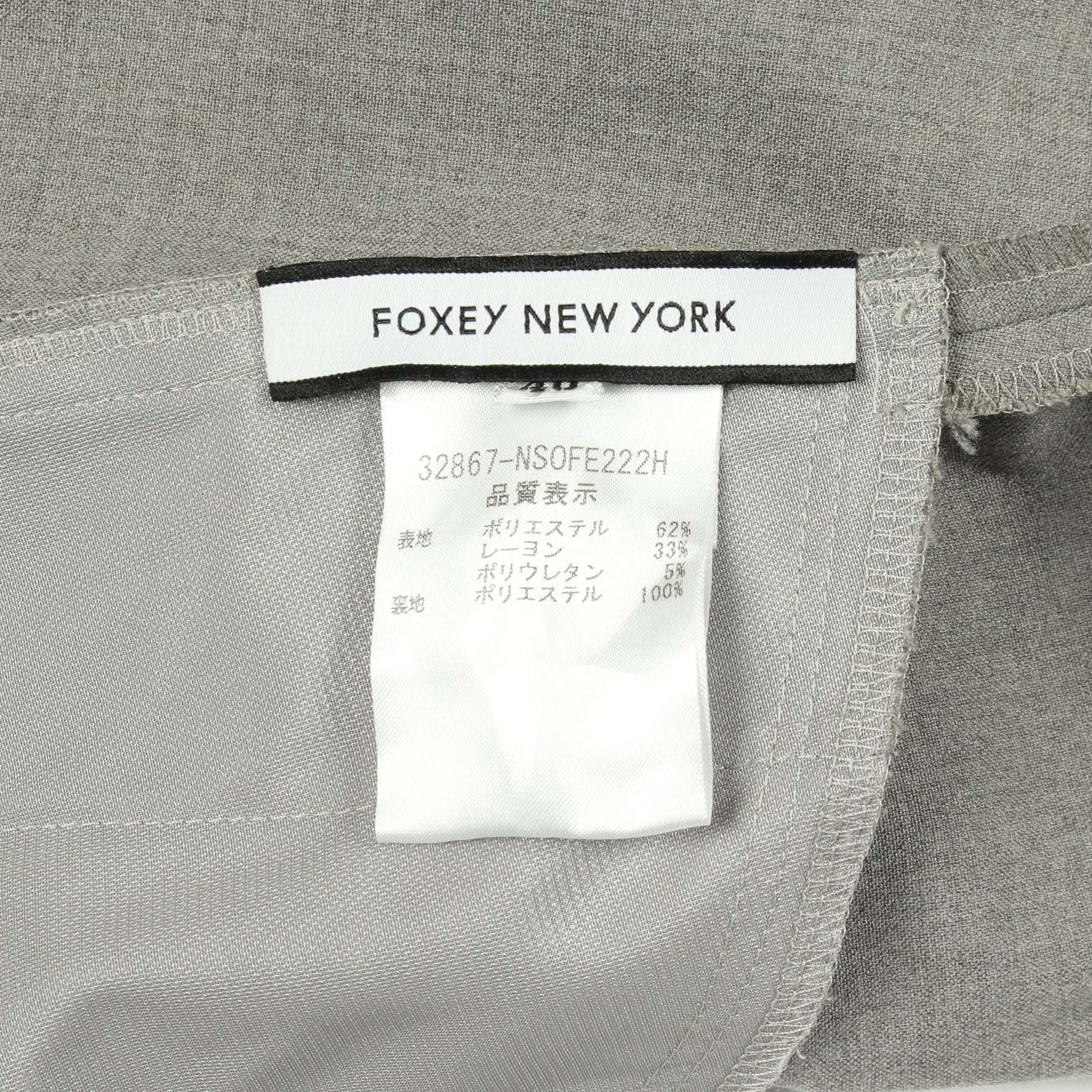 タキシードラップ ワンピース ノースリーブ レーヨン グレー フォクシーニューヨーク ワンピース FOXEY NEW YORK