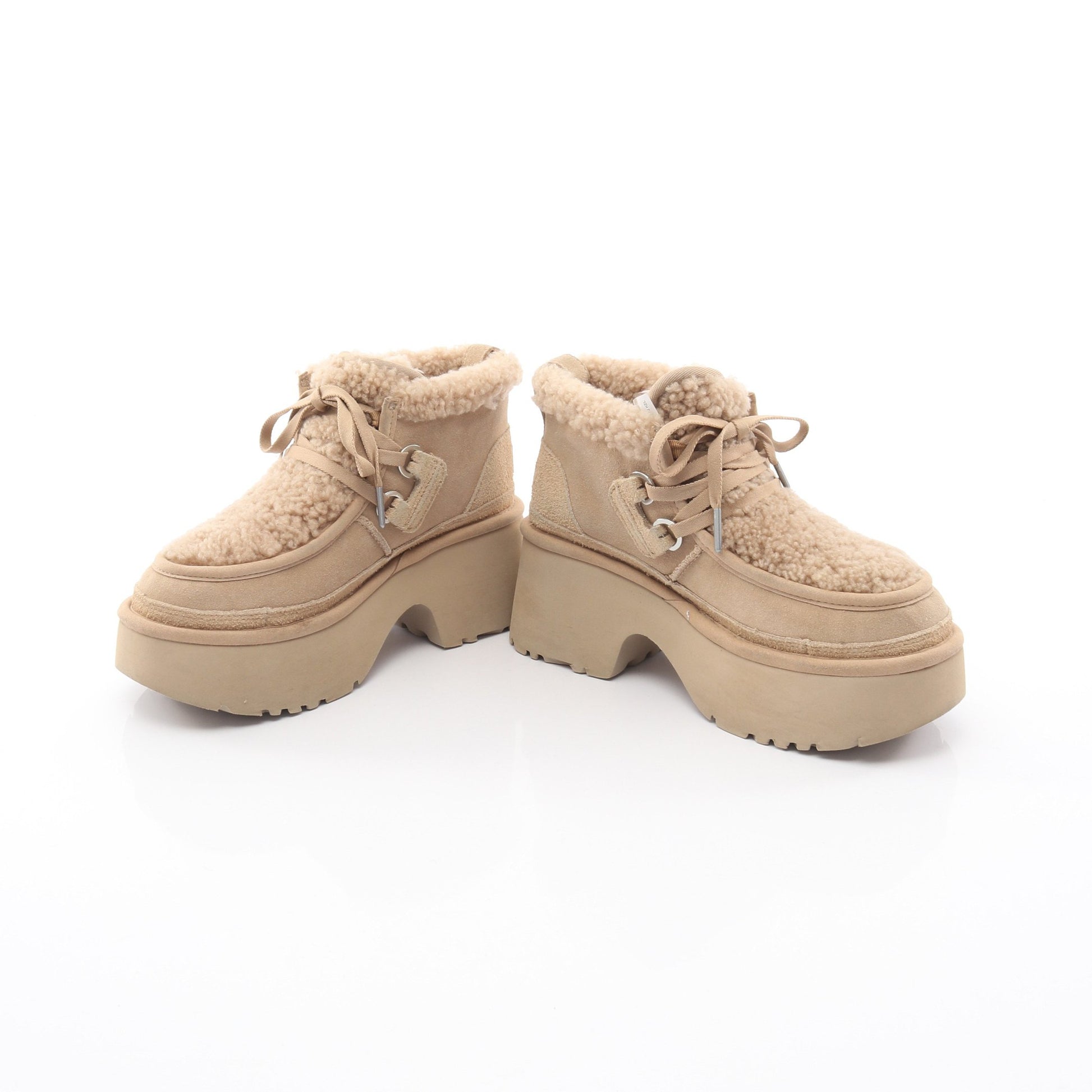 Classic New Heights Lace Up ムートンブーツ スエード ムートン ベージュ アグオーストラリア シューズ UGG australia