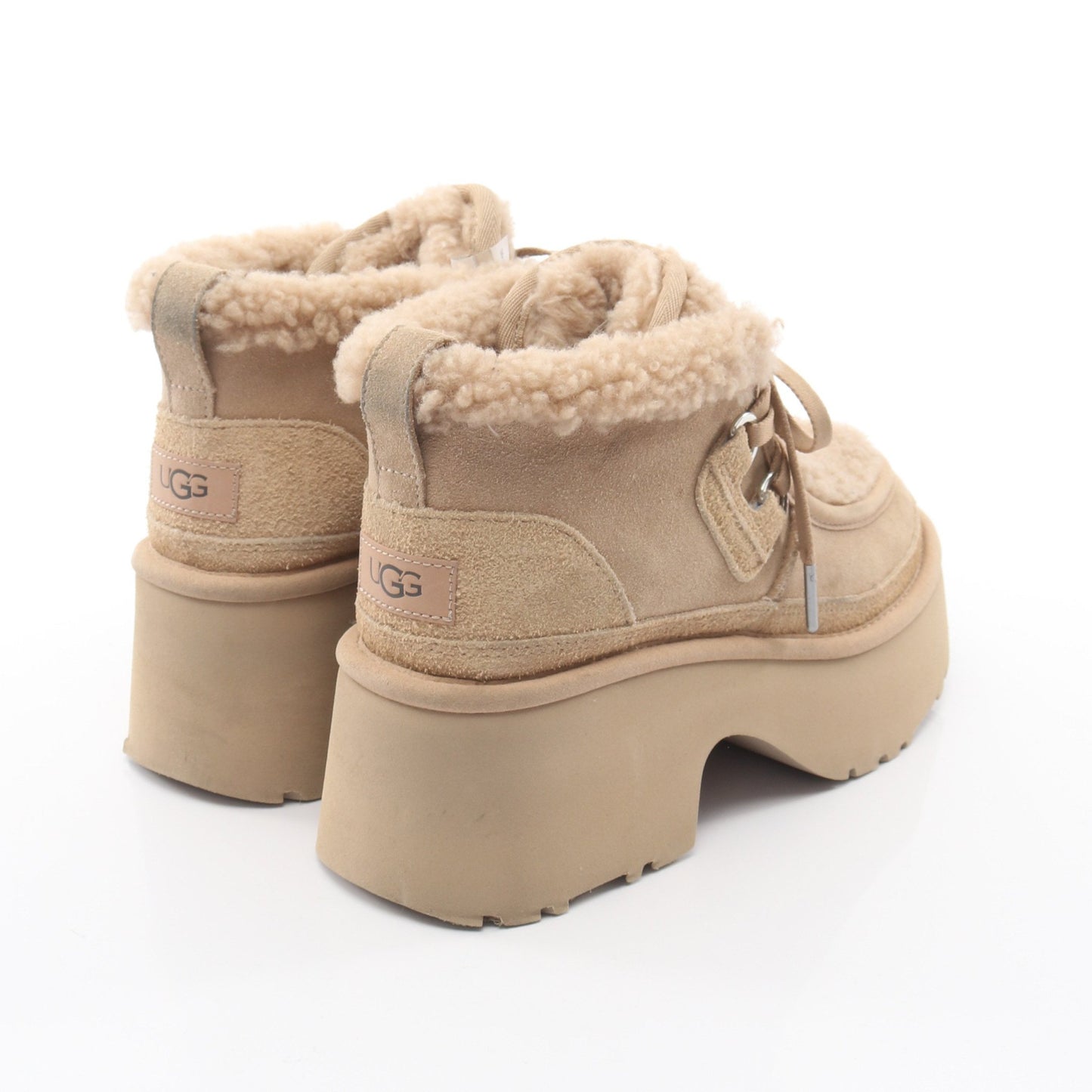 Classic New Heights Lace Up ムートンブーツ スエード ムートン ベージュ アグオーストラリア シューズ UGG australia