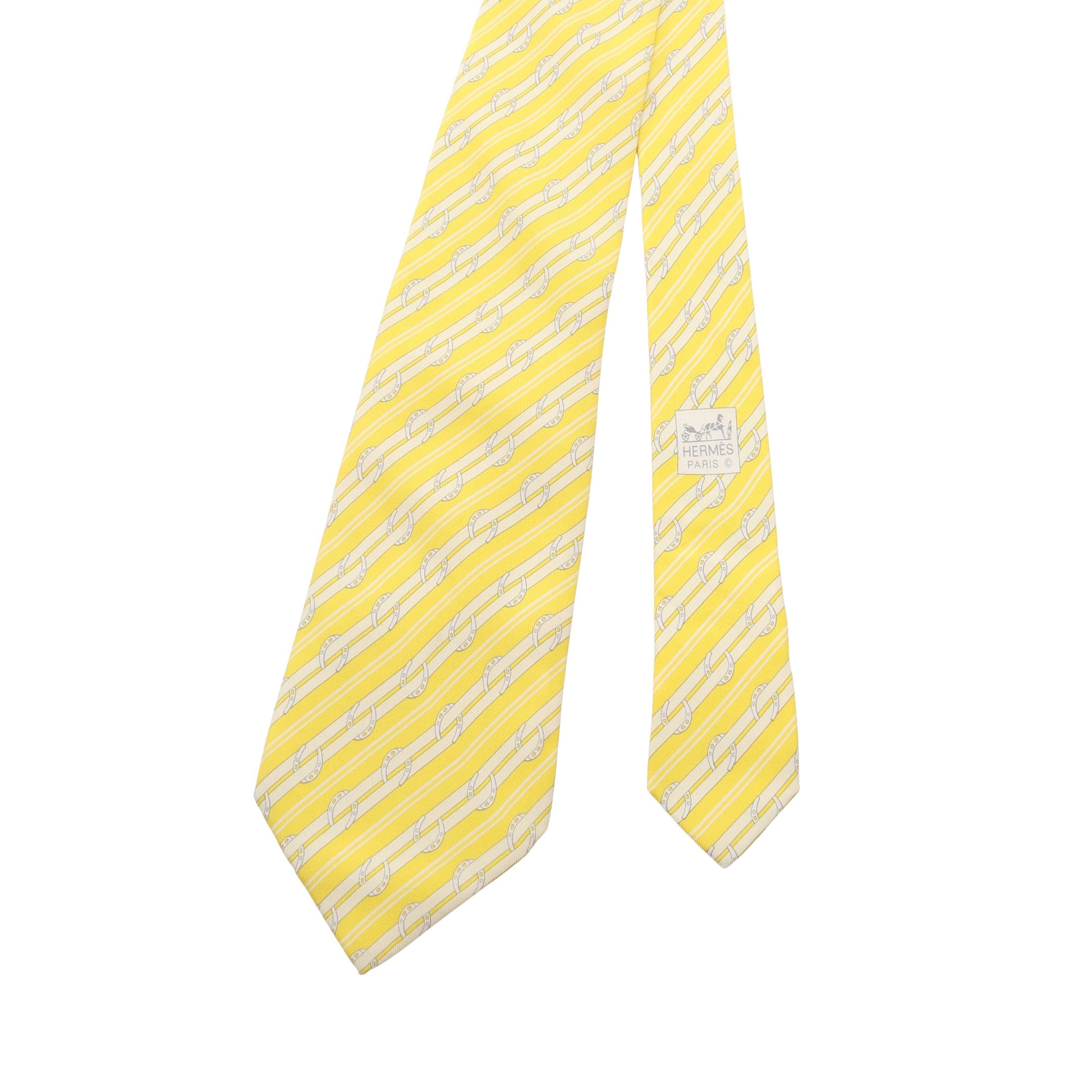 ネクタイ 馬蹄 シルク イエロー エルメス – RECLO