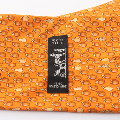 ネクタイ フルーツ柄 シルク オレンジ エルメス 財布・小物 HERMES