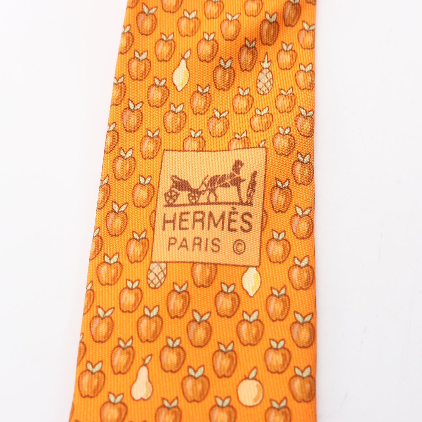 ネクタイ フルーツ柄 シルク オレンジ エルメス 財布・小物 HERMES