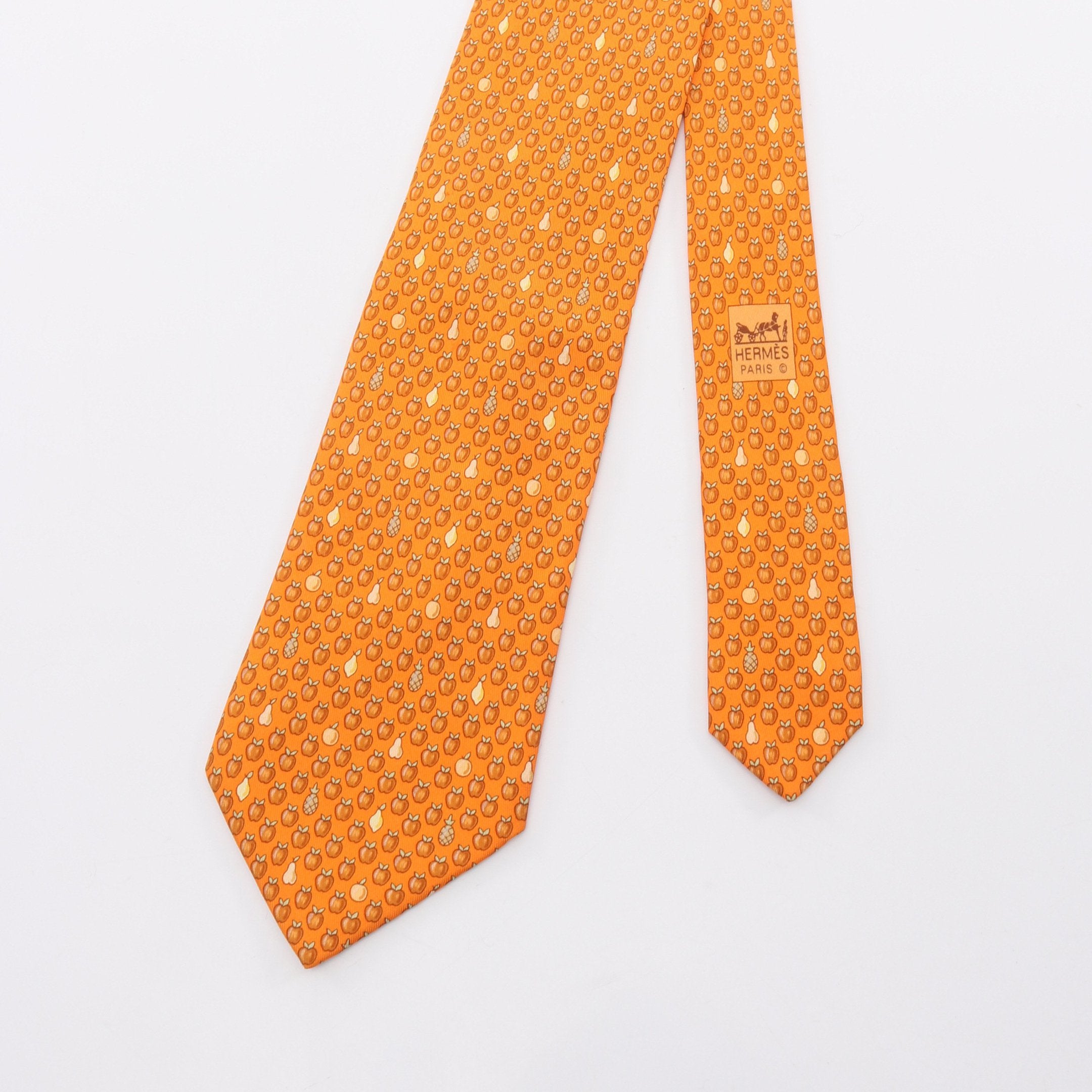 ネクタイ フルーツ柄 シルク オレンジ エルメス – RECLO